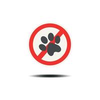 illustration warning that it is prohibited to bring pets into the area. vector