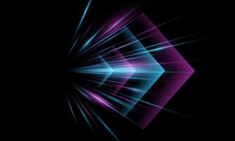 Abstract blue purple high speed arrows light effect technology futuristic dynamic motion on black design for banner poster background concept vector