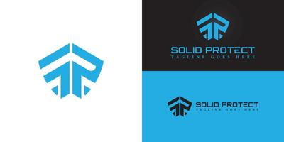 Abstract initial letters SP or PS logo in blue color isolated on multiple background colors. The logo is suitable for cyber security business logo design illustration inspiration templates. vector
