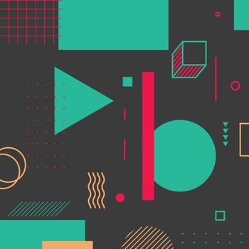 Flat memphis background. Abstract shape. vector