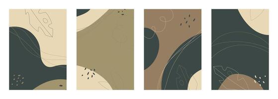 Minimalist abstract hand drawn set background. vector