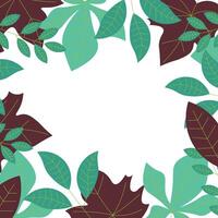 Flat hand drawn leaves background. vector