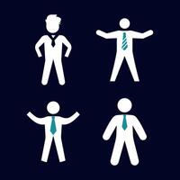 A set of icons of standing people, People walk and run, line icon in different posture side view. Person various action poses set. vector