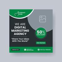 Modern Digital Marketing Agency Social Media Post For Business. Abstract Advertisement Square Web Post for Company Promotion. vector