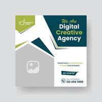 Modern Digital Marketing Agency Social Media Post For Business. Abstract Advertisement Square Web Post for Company Promotion. vector