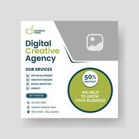 Modern Digital Marketing Agency Social Media Post For Business. Abstract Advertisement Square Web Post for Company Promotion. vector