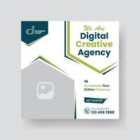 Modern Digital Marketing Agency Social Media Post For Business. Abstract Advertisement Square Web Post for Company Promotion. vector