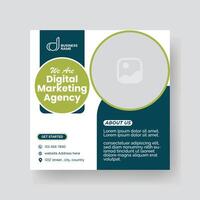 Modern Digital Marketing Agency Social Media Post For Business. Abstract Advertisement Square Web Post for Company Promotion. vector