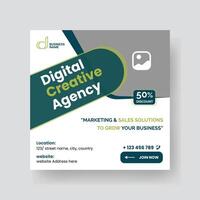 Modern Digital Marketing Agency Social Media Post For Business. Abstract Advertisement Square Web Post for Company Promotion. vector