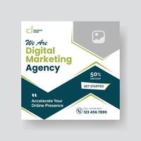 Modern Digital Marketing Agency Social Media Post For Business. Abstract Advertisement Square Web Post for Company Promotion. vector
