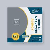 Modern Digital Marketing Agency Social Media Post For Business. Abstract Advertisement Square Web Post for Company Promotion. vector