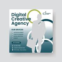 Modern Digital Marketing Agency Social Media Post For Business. Abstract Advertisement Square Web Post for Company Promotion. vector
