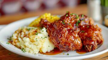 Perfectly Fried Chicken with Glossy Honey Glaze photo