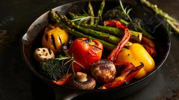Assorted Grilled Vegetables in Cast Iron Pan photo
