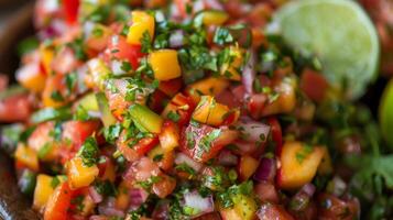 Peach and Walnut Salsa with Fresh Lime Twist photo