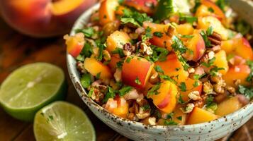 Peach and Walnut Salsa with Fresh Lime Twist photo