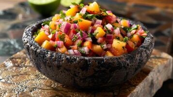 Peach and Walnut Salsa with Fresh Lime Twist photo