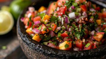 Peach and Walnut Salsa with Fresh Lime Twist photo