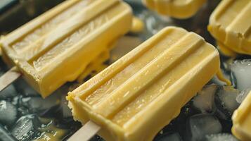 Mango Yogurt and Honey Mixture for Cheesecake Popsicles photo
