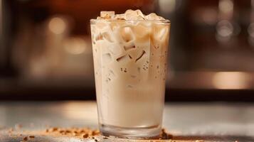 Frosty Iced Vanilla Chai Latte - Creamy Vanilla and Aromatic Chai Spices photo