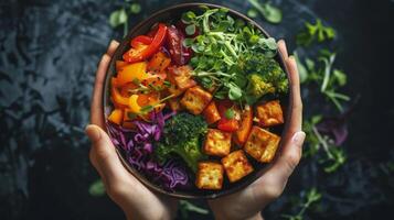 Vibrant Roasted Broccoli and Tofu Bowl - Wholesome and Nutritious photo