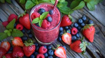 Refreshing Berry Smoothie for Detox and Rejuvenation photo