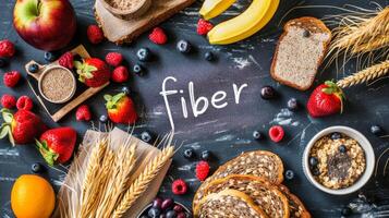 Top-View Healthy Breakfast with High-Fiber Foods photo