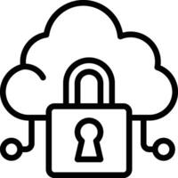 Private Cloud Icon. Cloud Lock Icon. For Web And App vector