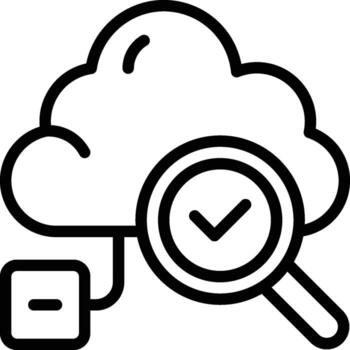 Cloud Check Icon. Verify Cloud Network Icon vector