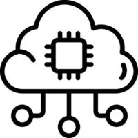 Cloud chip Icon. Cloud Data Processor Icon vector