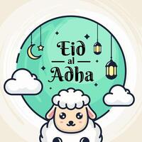 Eid al Adha Mubarak with Sheep vector