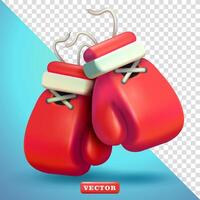 Red boxing gloves, 3d. Suitable for sports and design elements vector