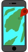 map marks and locations on smartphone vector