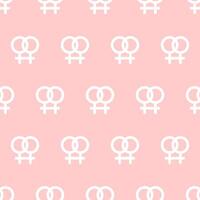 A simple seamless pattern with LGBTQ community symbols. Pink background. vector