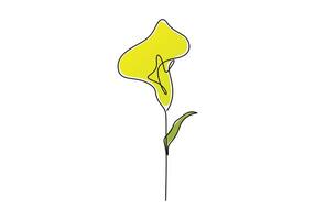 Calla lily continuous one line drawing digital illustration vector