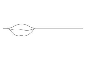 Woman lips continuous one line drawing digital illustration vector