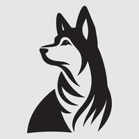 Silhouette of a dog with a minimalist design and white background vector