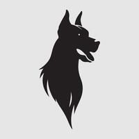Silhouette of a dog with a minimalist design and white background vector