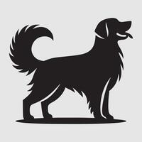 Silhouette of a dog with a minimalist design and white background vector