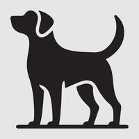 Silhouette of a dog with a minimalist design and white background vector