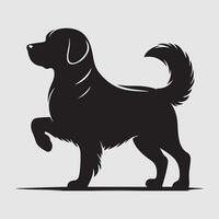 Silhouette of a dog with a minimalist design and white background vector