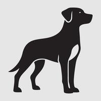 Silhouette of a dog with a minimalist design and white background vector
