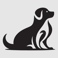 Silhouette of a dog with a minimalist design and white background vector