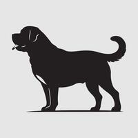 Silhouette of a dog with a minimalist design and white background vector