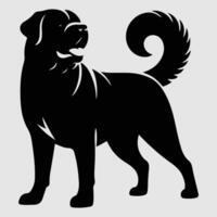 Silhouette of a dog with a minimalist design and white background vector