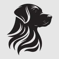 Silhouette of a dog with a minimalist design and white background vector