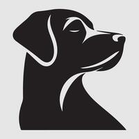 Silhouette of a dog with a minimalist design and white background vector