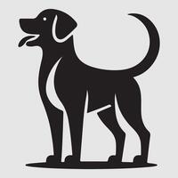Silhouette of a dog with a minimalist design and white background vector