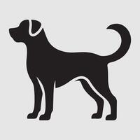 Silhouette of a dog with a minimalist design and white background vector