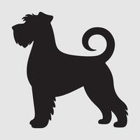 Silhouette of a dog with a minimalist design and white background vector